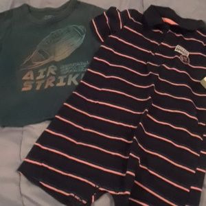 Nwt 24 month shorts onesie and used shirt